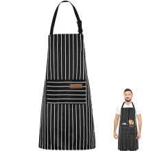 DDUP Adjustable Apron Unisex Aprons with Double Pocket, Cooking Baking Apron Kitchen Chef Aprons for Women Men,Home Kitchen Butchers BBQ Restaurant