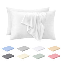Rohi Microfibre White Pillowcases 2 Pack ? Soft & Smooth Envelope Closure Pillow Covers ? Fade Resistant & Breathable Pillows Cases ? Standard Size