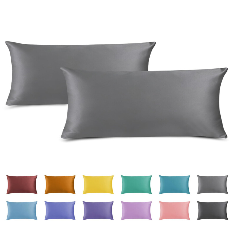 Amfun Pillow Cases 2 Pack, Zipper Pillowcases Set, Super Soft Brushed Microfibre Pillow Covers, Breathable, Wrinkle, Fade, Stain Resistant Pillow