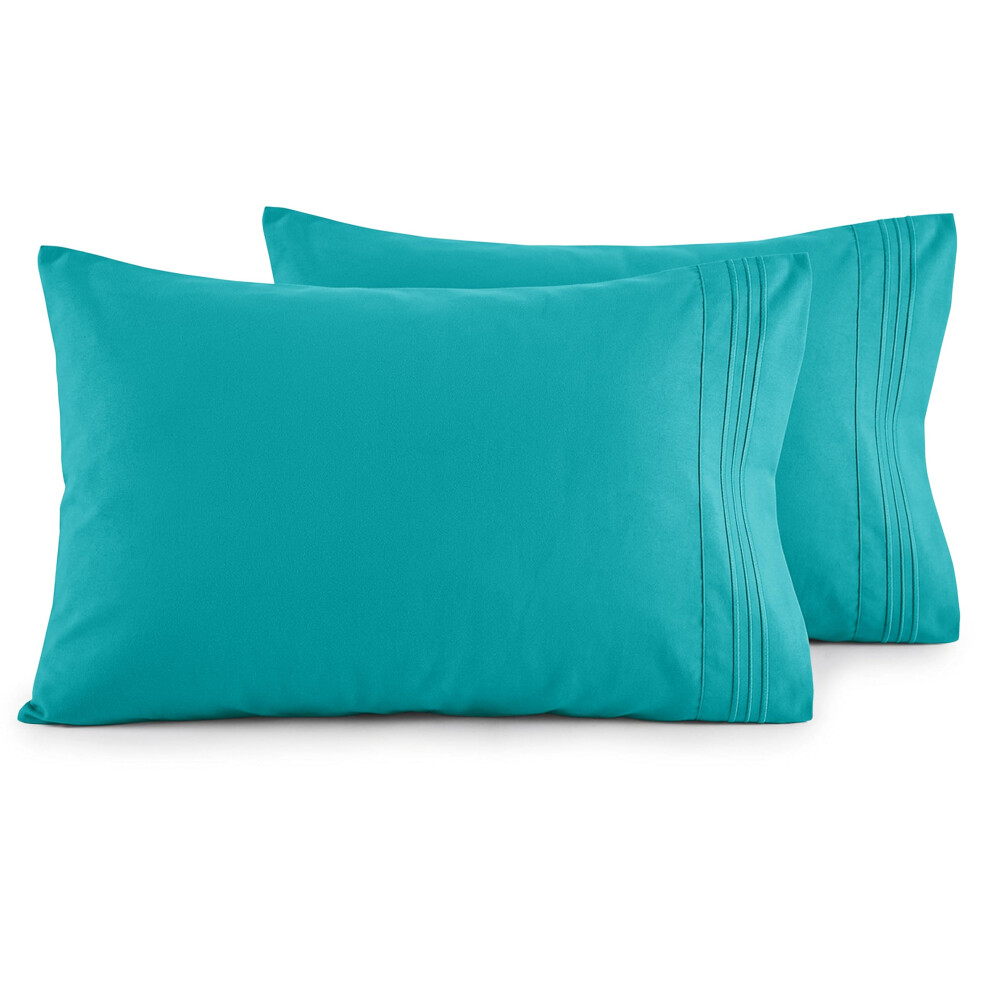 Elegant Comfort Luxury Ultra-Soft 2-Piece Pillowcase Set - 1500 Premium Hotel Quality Microfiber Double Brushed - Wrinkle Resistant, Standard/Queen,