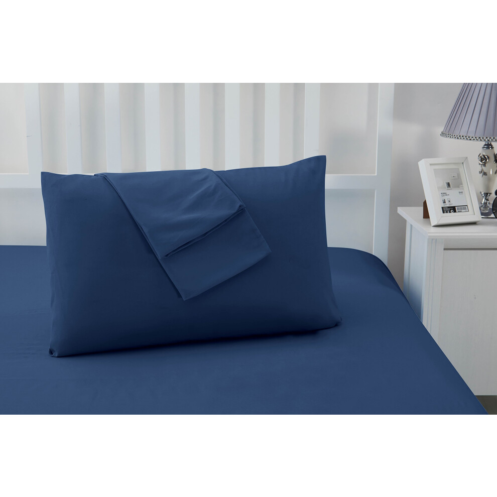 Sonia Moer Super Soft Brushed Microfibre Pillowcases - Non Iron Breathable Hypoallergenic Pillowcases Set Of 2- Navy