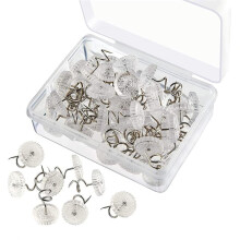 Clear Heads Upholstery Pins, 100 PCS Bed Skirt Twist Pins, Plastic Slip Cover Fasteners for Slipcovers, Headliner Repair, Loose Drapery Craft