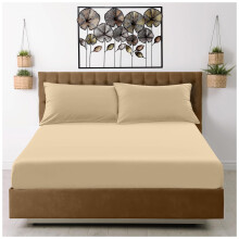 GC GAVENO CAVAILIA Microfiber Fitted Sheet Double - Plain Bed Sheets - Deep Pocket 10 inch (25cm) - Shrinkage, Fade & Wrinkle Resistant Bottom Sheet,