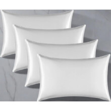 Silky Satin Pillowcase Set for Hair - Pillowcase Covers -Cool and Easy to Wash - Only Pillow Cover No Insert (Ivory, 4PCS (50x75cm))