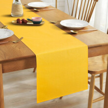 Alaoo Linen Table Runner, 40 * 140cm Elegant Rustic Farmhouse Table Runner, Washable Kitchen Dining Table Decoration for Dining Holiday Parties and