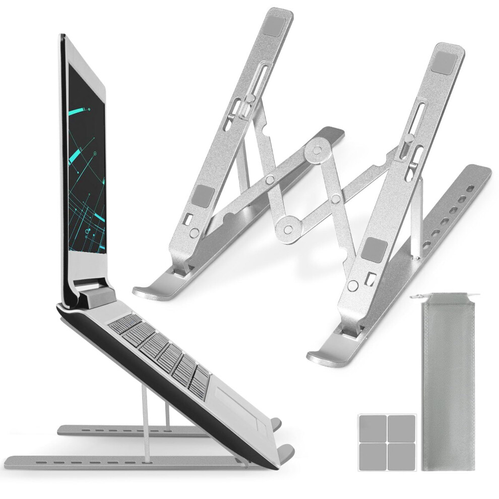 Auxhcyl Laptop Stand For Desk, Ergonomic Adjustable Laptop Riser, Aluminum Portable Laptops Holder, Compatible With Macbook, Lenovo, Dell, Hp, Air 5051225155209