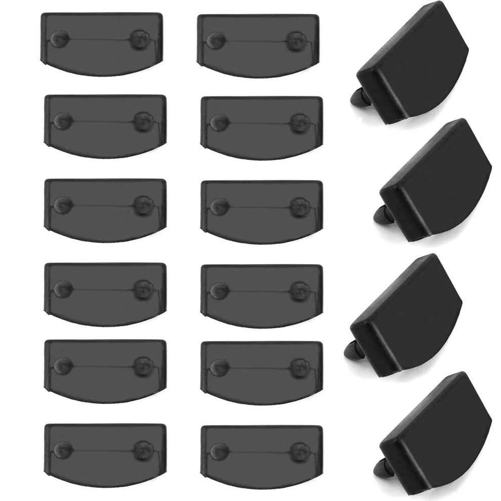 Slatted Bed Supports, Side Supports, Plastic, for Beds, Connecting Accessories, Bed, Replacement Plugs, Replacement for Bed Platform, Black (16pcs)-image-OPC-PTD95FW-NEW
