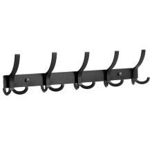 Optish Coat Hooks Wall Mounted, 1 Pack Coat Rack Wall Mount with 15 Hooks, Black Wall Coat Hooks for Jackets, Hats, Bags, for Entryway, Bedroom