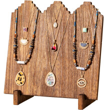 Lolalet Wooden Necklace Display Stands for Selling, Freestanding Multiple Necklaces Stands and Displays for Vendors, Jewelry Displays Holders for