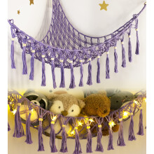 Teddy Hammock - Cuddly Toy Storage Hammock for Stuffed Animals X-Large- Soft Toy Storage Net Teddy Bear Storage - Purple Hanging Plushie Net Nursery