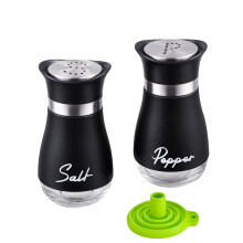 Stainless Steel Salt and Pepper Shakers Set with Glass Bottle,Salt Shaker with Glass Bottle, Salt and Pepper Shakers Set Kitchen Accessories for Home,