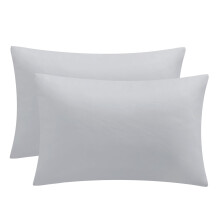 Tifschlaf Pillow Cases 2 Pack - Light Grey Pillowcases Plain Pack of 2, Super Soft Brushed Microfiber Standard Queen Pillow Covers With Envelope