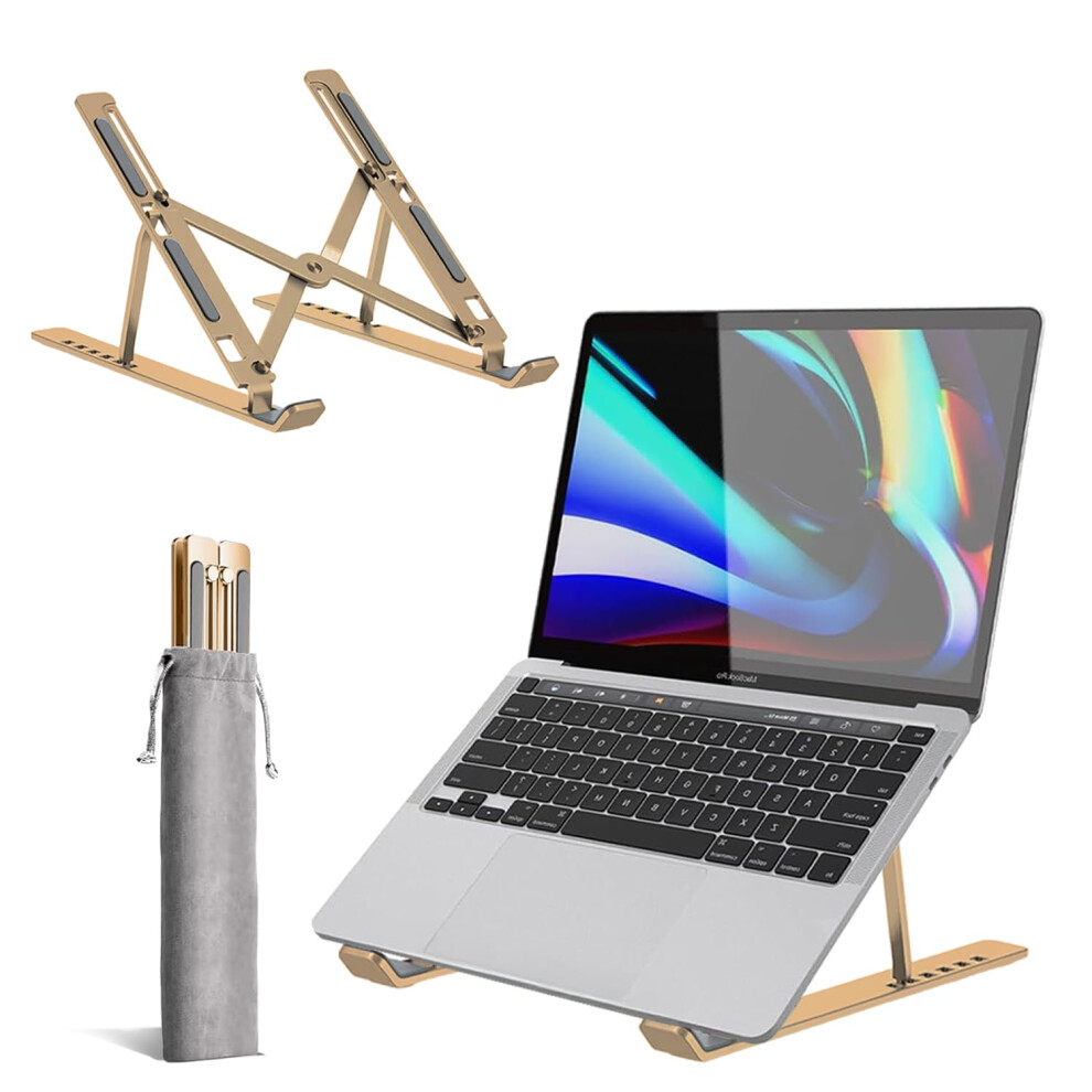 Roe Tenpo Adjustable Laptop Stand For Desk, 6-Angle Laptop Riser Portable Laptop Holder, Air-Ventilated Cooling Notebook Stand For Compatible With 5051225156695