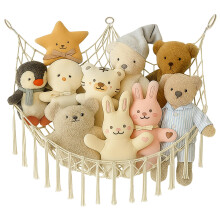 Teddy Hammock Toy Storage Net, 100 * 100 * 150cm Corner Holder Soft Toy Hammock Stuffed Animal Storage Net for Room Decor
