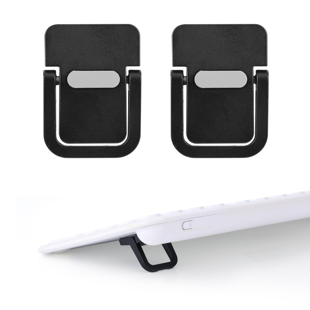 Penitue 2Pcs Mini Portable Laptop Stand, Zinc Alloy Foldable Laptop Keyboard Riser Self-Adhesive Kickstand Invisible Computer Notebook Holder Lift For Black 5051225155728