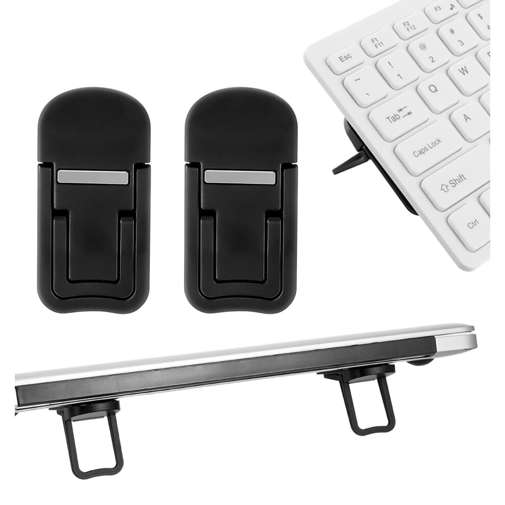 Valuebargain 2Pcs Keyboard Riser, Portable Foldable Keyboard Stand With Dual Tilt Angle Adjustment, Compatible With Most Keyboards & Laptops 5051125158171