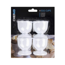 Chef Aid White Plastic Egg Cups, Set of 4