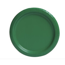 Emerald Green Solid Round Paper Dessert Plates (17cm) 20 Count - Vibrant Paper Plates for Parties and Events, Perfect for Appetizers, Snacks, and