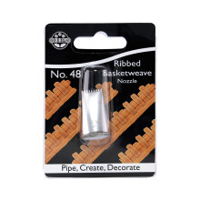 PME JEM Small Plain / Ribbed Basketweave Piping Nozzle no. 48, Silver