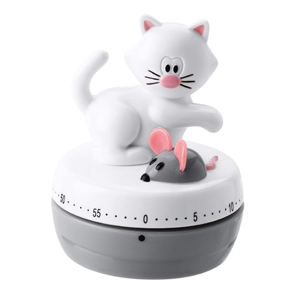 Joie Meow Kitchen Timer ? 60-Minute Mechanical Cooking Timer, Cat-Themed, Bpa-Free Plastic, Multicolor