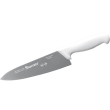 Starrett Professional Chefs Knife - BKW301-8 Wide Triangular 8" (200mm) Ultra Sharp Kitchen Knife With Long Lasting Blade - White Handle Stainless