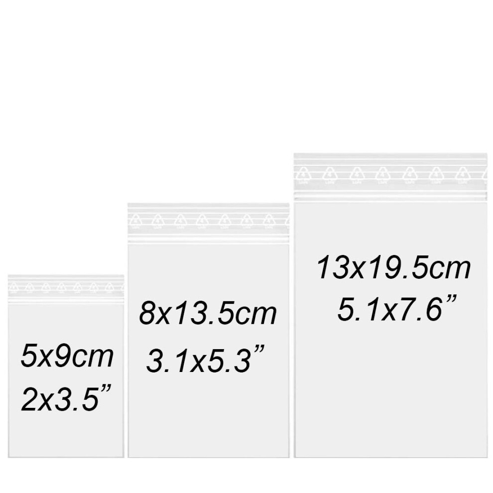 D.a.y. Republic 50 Assorted Reusable Resealable Strong Grip Press Seal Fridge Freezer Food Bags Small Medium And Large Clear Plastic Poly Zip Lock Kitchen Storage
