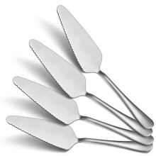 Kyraton Cake Pie Pastry Server Pack of 4, Wedding Cake Knife and Server Set, Stainless Steel Cake Cutter Wedding Cake Cutting Set, Silverware Set.