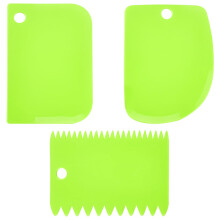 Jagowa Plastic Cake Scraper Set - 3Pcs Cake Edge Smoothing Cutter Plate Baking Tools for Cake Decoration