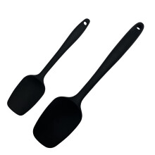 Silicone Spoon Spatula, 2 Pcs Wok Spatula, Non-Stick Kitchen Utensils with Steel Core for Cooking, One Small Spatulas and Large Spatulas