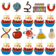 Gyufise 36Pcs Science Cupcake Toppers Science Rocks Cake Picks Baby Shower Kids Astronomy Biology Chemistry Physics Science Theme Cake Decorations for
