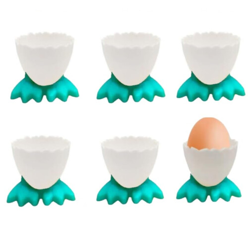 Egg Cups Cartoon Egg Holders Soft Hard Boiled Egg Cups for Breakfast Brunch Soft Boiled Egg (Green)