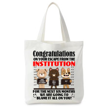 Funny Canvas Tote Bag, Womens Tote Bag Leaving Presents for Colleagues, Funny Leaving Gifts for Colleagues Women, Reusable Grocery Canvas Bag