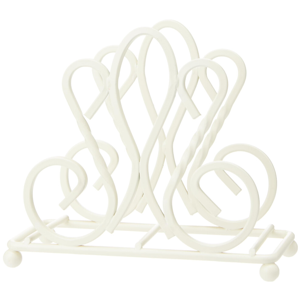 Premier Housewares 508282 De Lis Napkin Holder - Cream H12 X W14 X D7cm