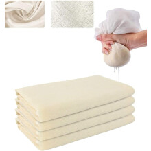 IKMA Muslin Cloths for Cooking Pack of 4(50 x 50 cm) 100% Unbleached 90 Grade Cotton Cheesecloth, Ultra Fine Reusable Lint-Free Cheese Cloths for