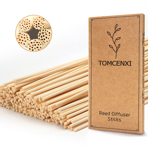 TOMCENXI Reed Diffuser Sticks,19 cm Natural Rattan Wood Sticks,Diffuser Refills,Essential Oil Aroma Diffuser Replacements Sticks for Home,Office