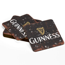 SIGNS 2 ALL - Two GUINNESS Wooden Coasters Mancave Vintage Retro Wood Bar Pub Wall Round Coaster