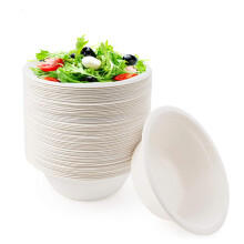yayafunfun 50Pcs Small Disposable White Bowls for Parties,7.7oz/220ml White Paper Bowl Serving Biodegradable Dessert Soup Sugarcane Bowl Compostable