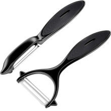 Vegetable and Fruit Peeler with Good Grips Swivel Design - Y and I Shape Stainless Steel Potato Peeler with Ergonomic Non-Slip Handle & Sharp Blade
