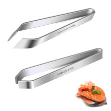 Pack of 2 11.5 cm Bone Tongs, Kitchen Tongs, Herringbone Tongs, Fish Tweezers for Bone, Herringbone Tweezers, Stainless Steel Tweezers for Fish