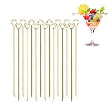 LINMOIJN 15PCS Cocktail Sticks, Cocktail Toothpicks Reusable Stainless Steel Skewers Decorative Sticks for Bloody Marys, Mojitos, BBQ Snacks,