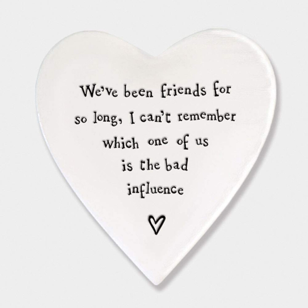 East Of India Porcelain Heart Coaster We've Been Friends For So Long