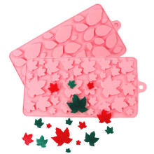 Silicone Maple Leaves Mold,2PCS Maple Leaf Shape Candy Baking Mold Chocolate Mould for Thanksgiving Halloween Making Candy Cupcake Cake Topper