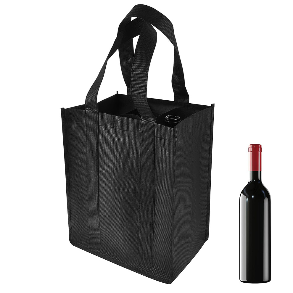 Tiesome 6-Bottle Wine Carrier Tote - Reusable Non-Woven Travel Bottle Holder For Camping, Picnics And Wine Lovers
