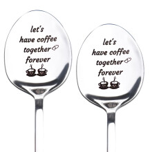 Husband Wife Anniversary Birthday Gifts Spoon for Women Men Coffee Lover Gifts for Boyfriend Girlfriend Christmas Gifts for Him Her Couple Gifts Let's