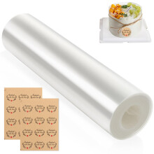 ASelected Cake Border Foil 20 CM x 10 M Acetate Cake Strips Transparent Acetate Roll with Stickers Reusable for Cake Decoration Chocolate Mousse Cake
