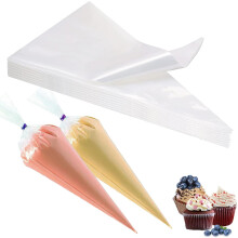 Luoqun88 Extra Large Piping Bags, Piping Bags Disposable - 18inch, 50 Pack Clear Disposable Icing Bags, PE Tear-Proof Strong Icing Bags Thick, Easy