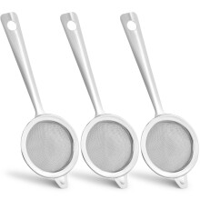 3 Pcs Mini Sieve, Tea Strainer Fine Mesh, Small Sieve Fine Mesh, Stainless Steel Tea Strainer for Loose, Spices,Kitchen Sifter, Easy to Clean