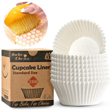 Balance Non-Stick & Non-Slip,200 pcs White Muffin Cases,5 cm Bottom Diameter,Upgraded Cupcake Cases,Greaseproof Parchment Paper