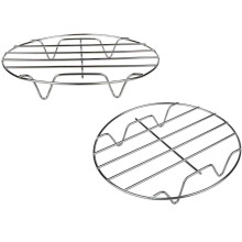 Thstheaven 2 Sets Stainless Steel Round Steamer Rack and Cooling Rack Wire Baking Steaming Rack Stand for Air Fryer Instant Pot Pressure Cooker
