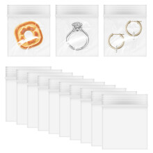 Giantree 200 Pieces Plastic Zip Bags, 2 Mil Jewelry Mini Bags, Clear Small Pill Resealable for Travel Small Business Storage Candy (0.98 x 1.18'')